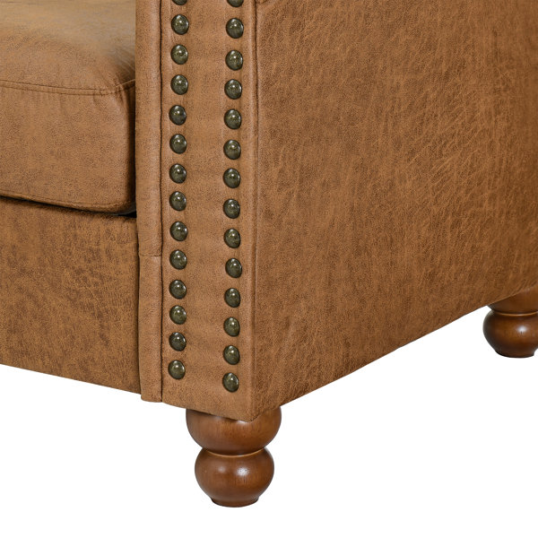 Williston Jhosep 2 Piece Faux Leather Living Room Chairs Set